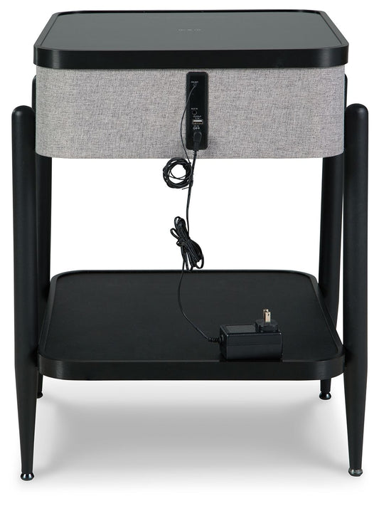 Jorvalee - Accent Table with Speaker - Gray / Black