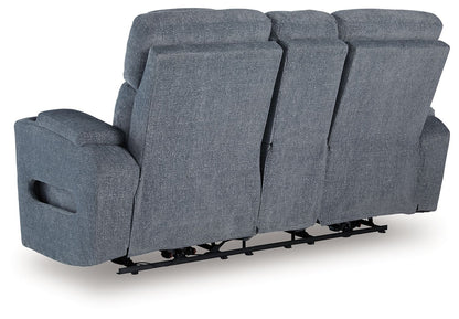 Studio Cave - Power Reclining Loveseat with Console - Steel