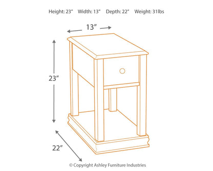 Breegin - Chair Side End Table - Removable Tray - Brown