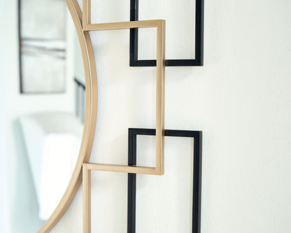 Oceanal - Accent Mirror - Black / Gold Finish