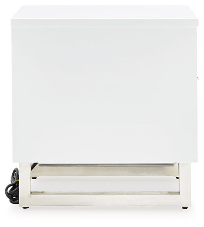 Gardoni - Chair Side End Table - White / Black