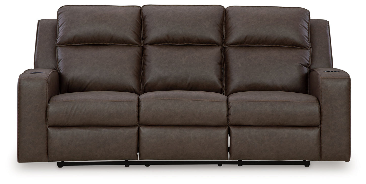 Lavenhorne - Rec Sofa W/Drop Down Table - Granite