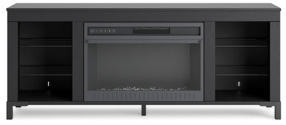 Cayberry - TV Stand With Fireplace - Black