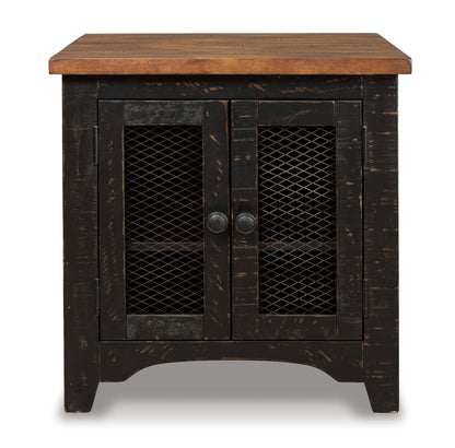 Valebeck - Rectangular End Table - Black / Brown