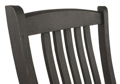 Tyler Creek - Dining UPH Side Chair (Set of 2) - Slatback - Black / Grayish Brown